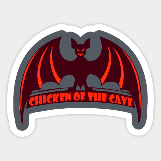 chicken of the cave Sticker by retroracing